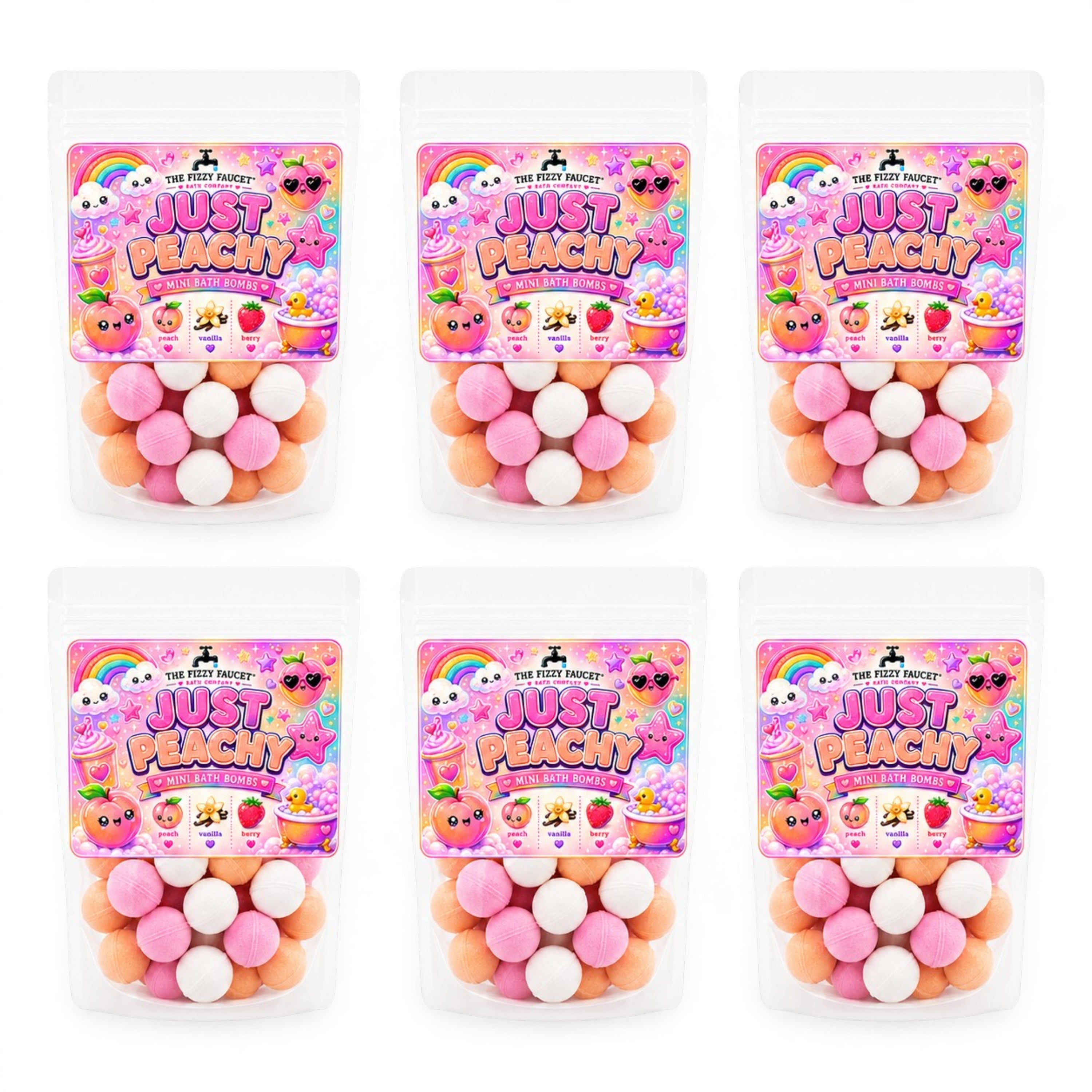 Just Peachy Mini Bath Bombs - Wholesale 6 Pack
