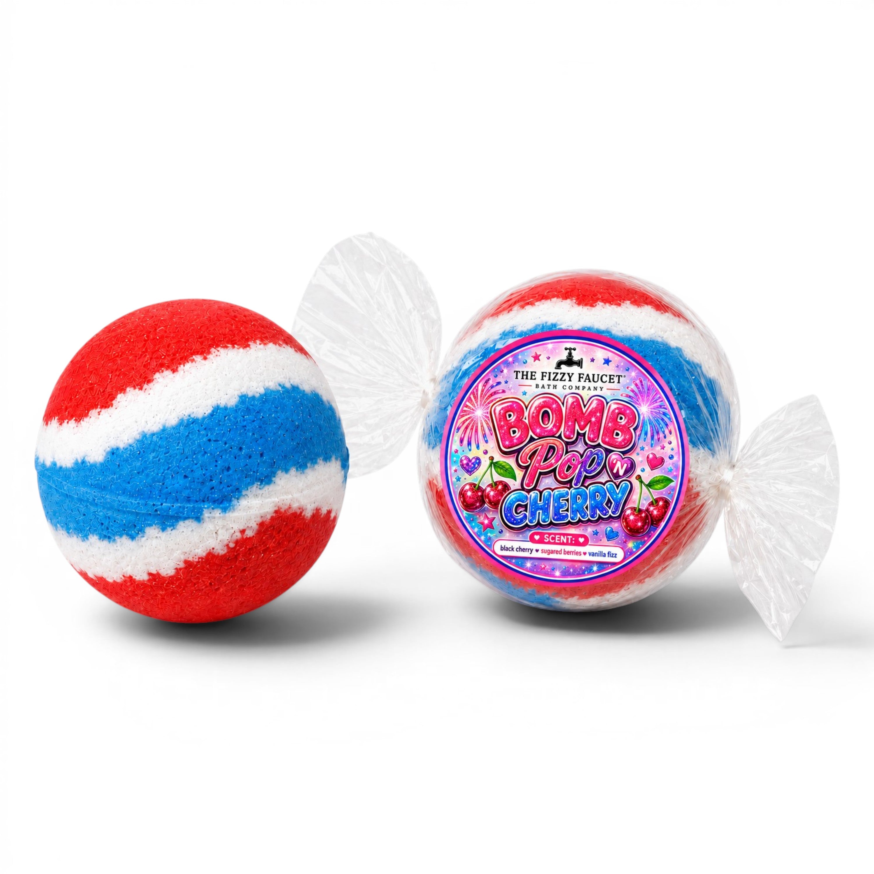Bomb Pop n Cherry Extra Large Bath Bomb