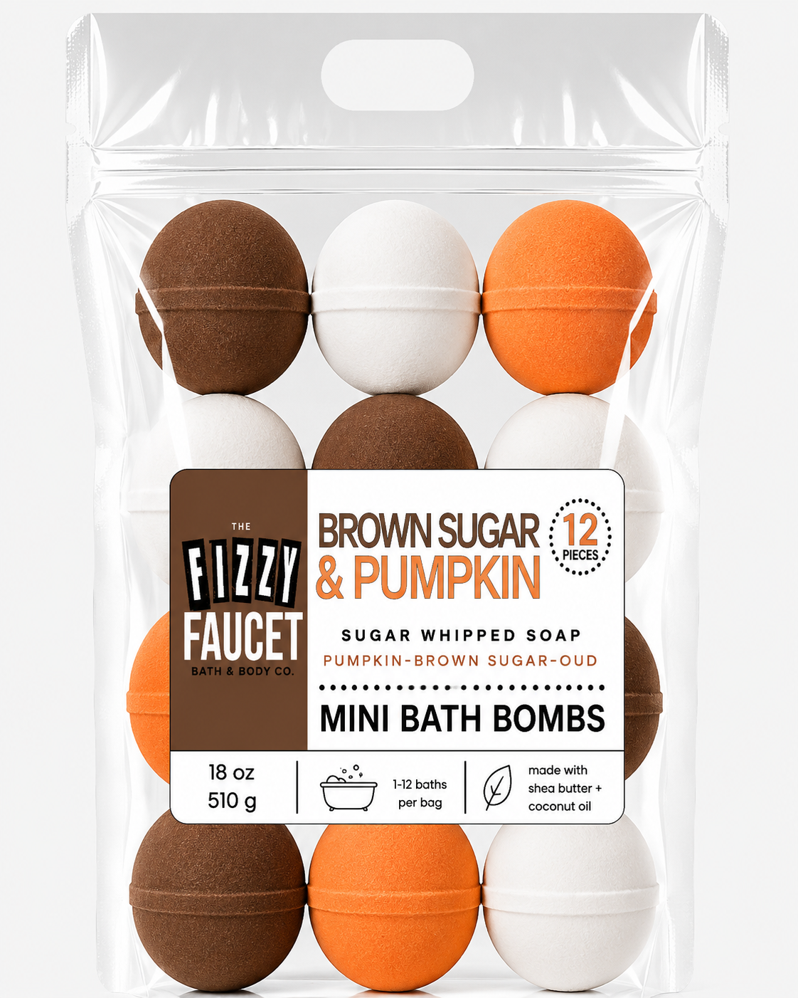 Brown Sugar & Pumpkin Mini Bath Bombs