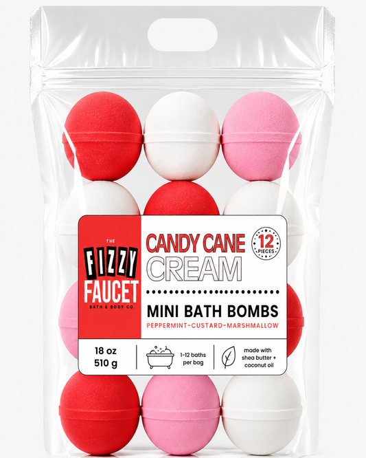Candy Cane Cream Mini Bath Bombs