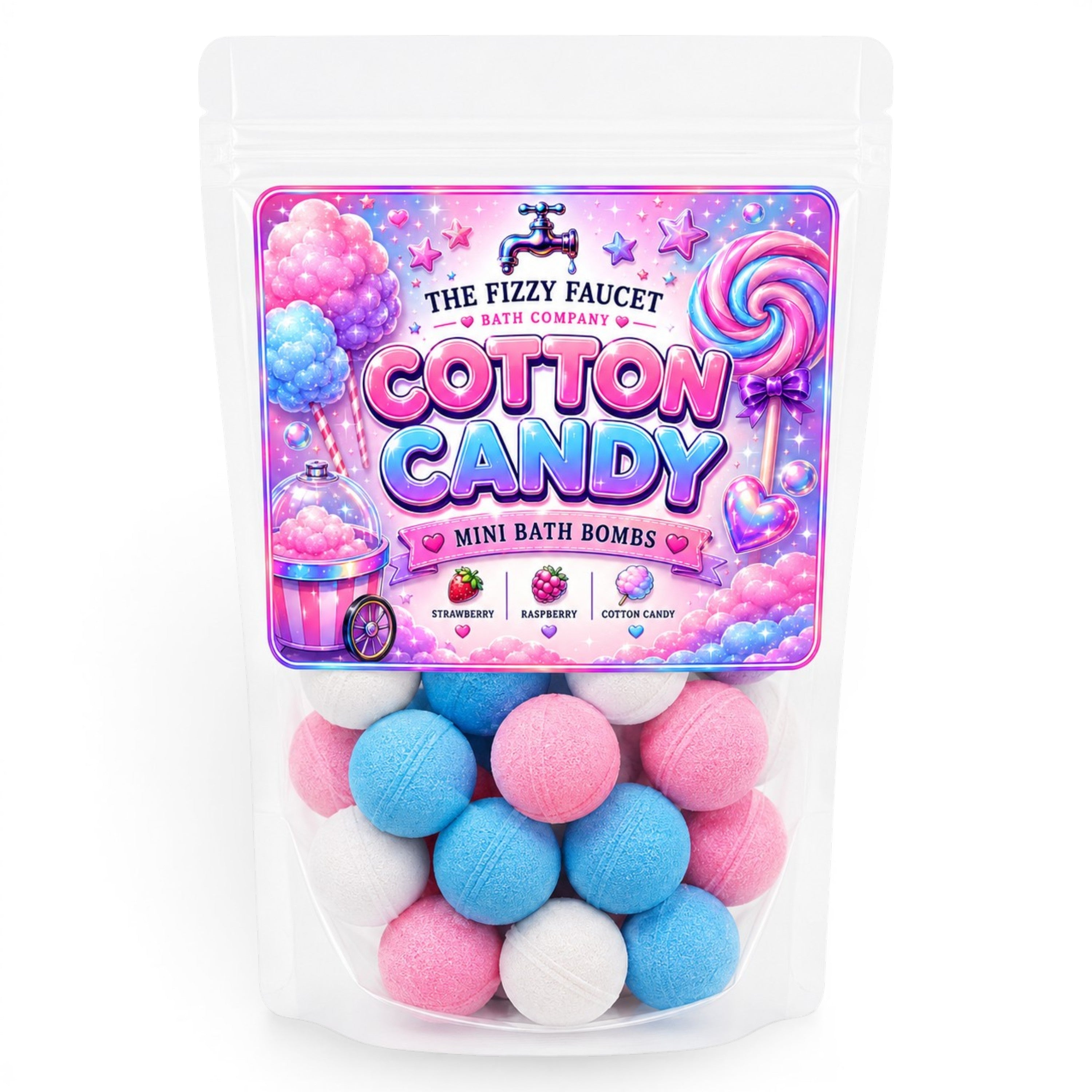 Cotton Candy Mini Bath Bombs
