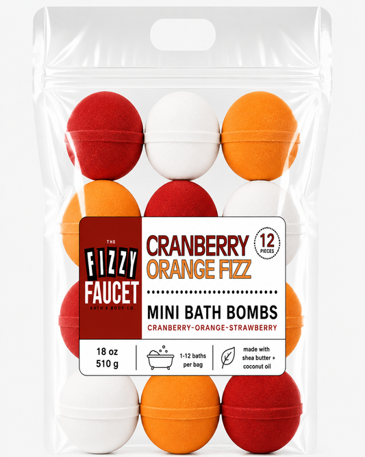 Cranberry Orange Fizz Mini Bath Bombs