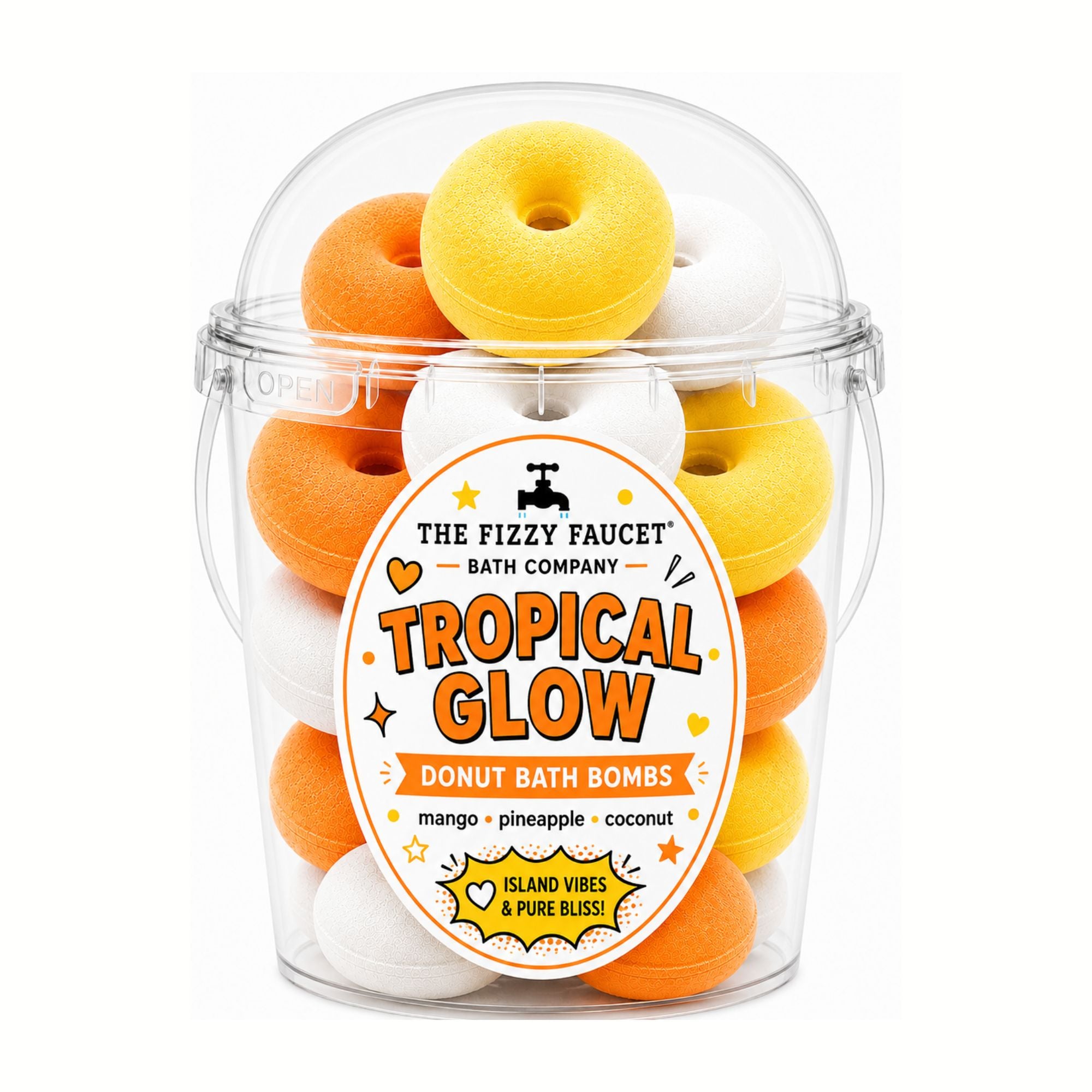 Tropical Glow Mini Donut Bath Bombs