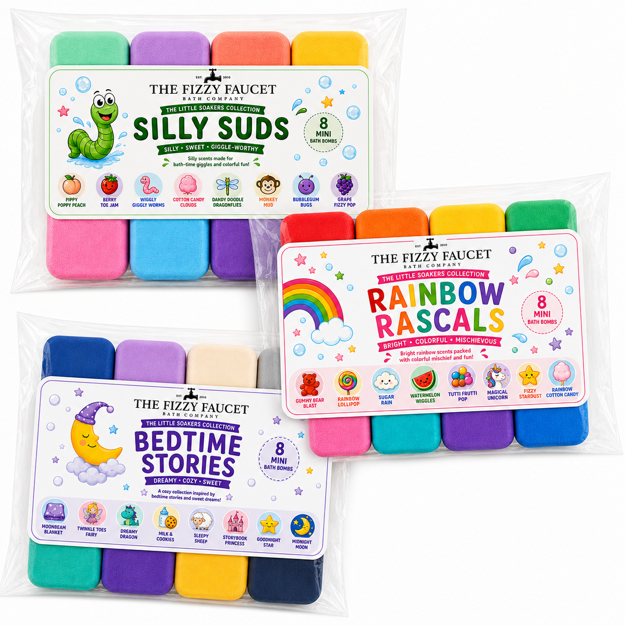 The Little Soakers - Almond Free | Kids bath Bomb Set