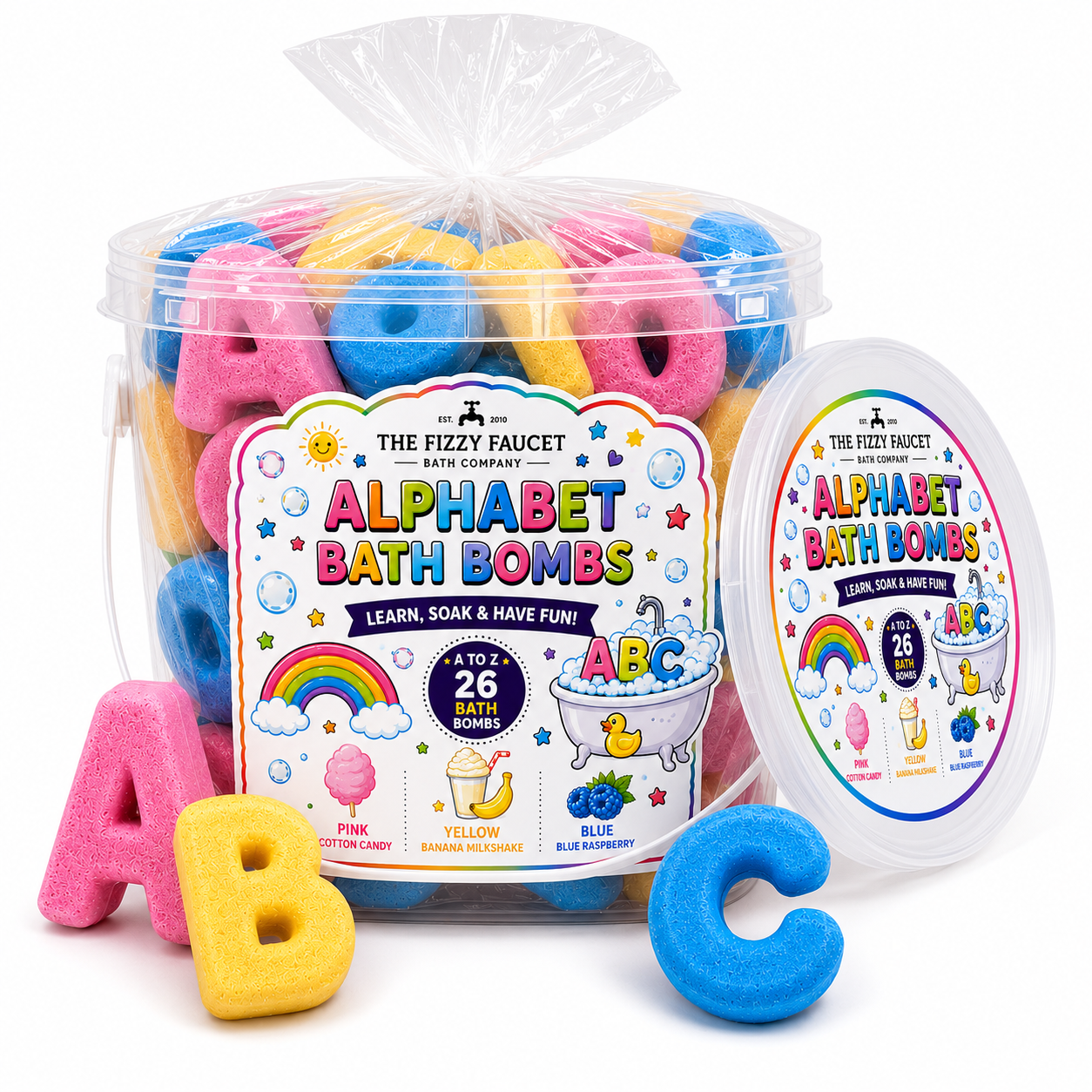 Alphabet Bath Bombs Set for Kids