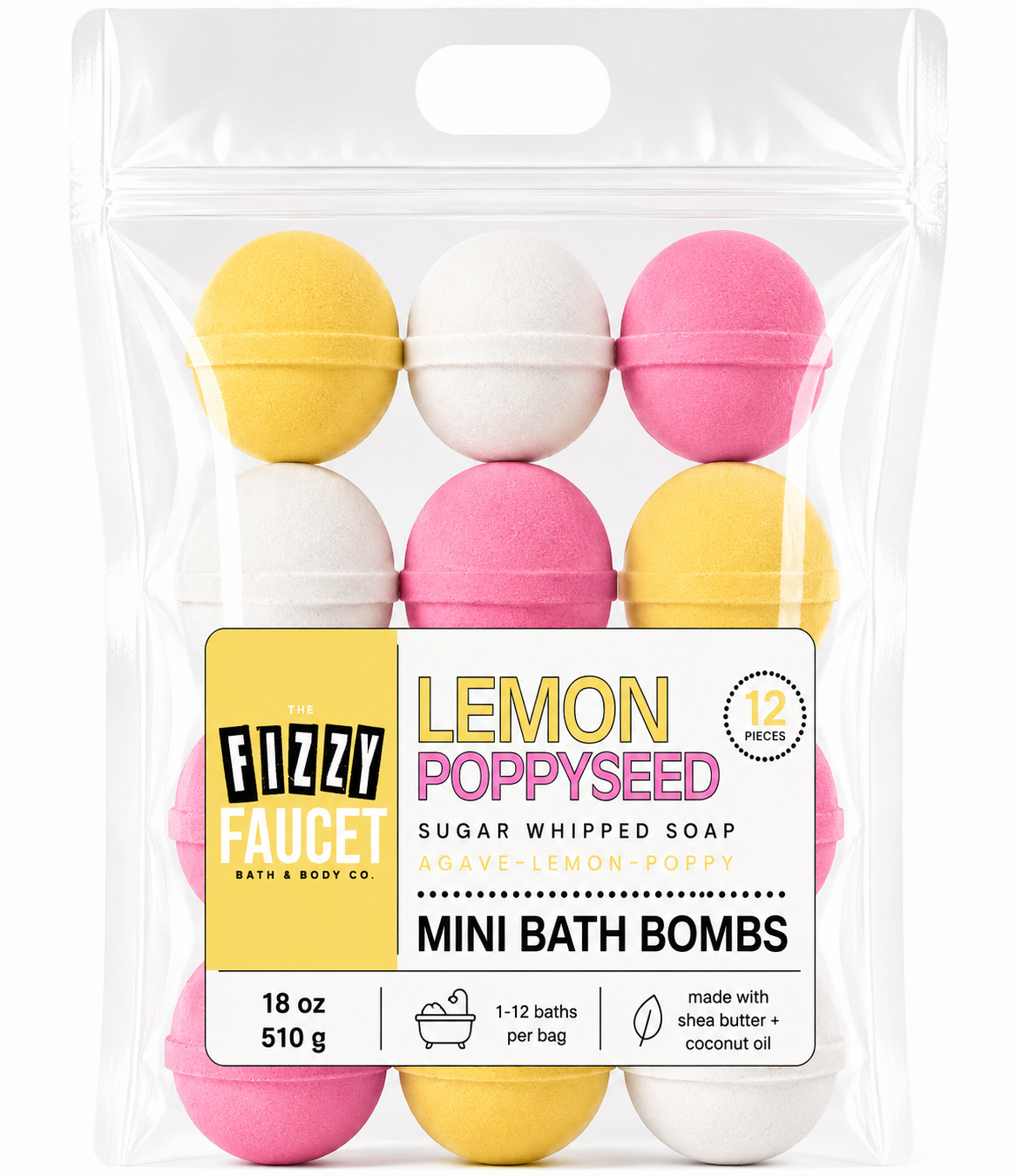 Lemon Poppyseed Mini Bath Bombs