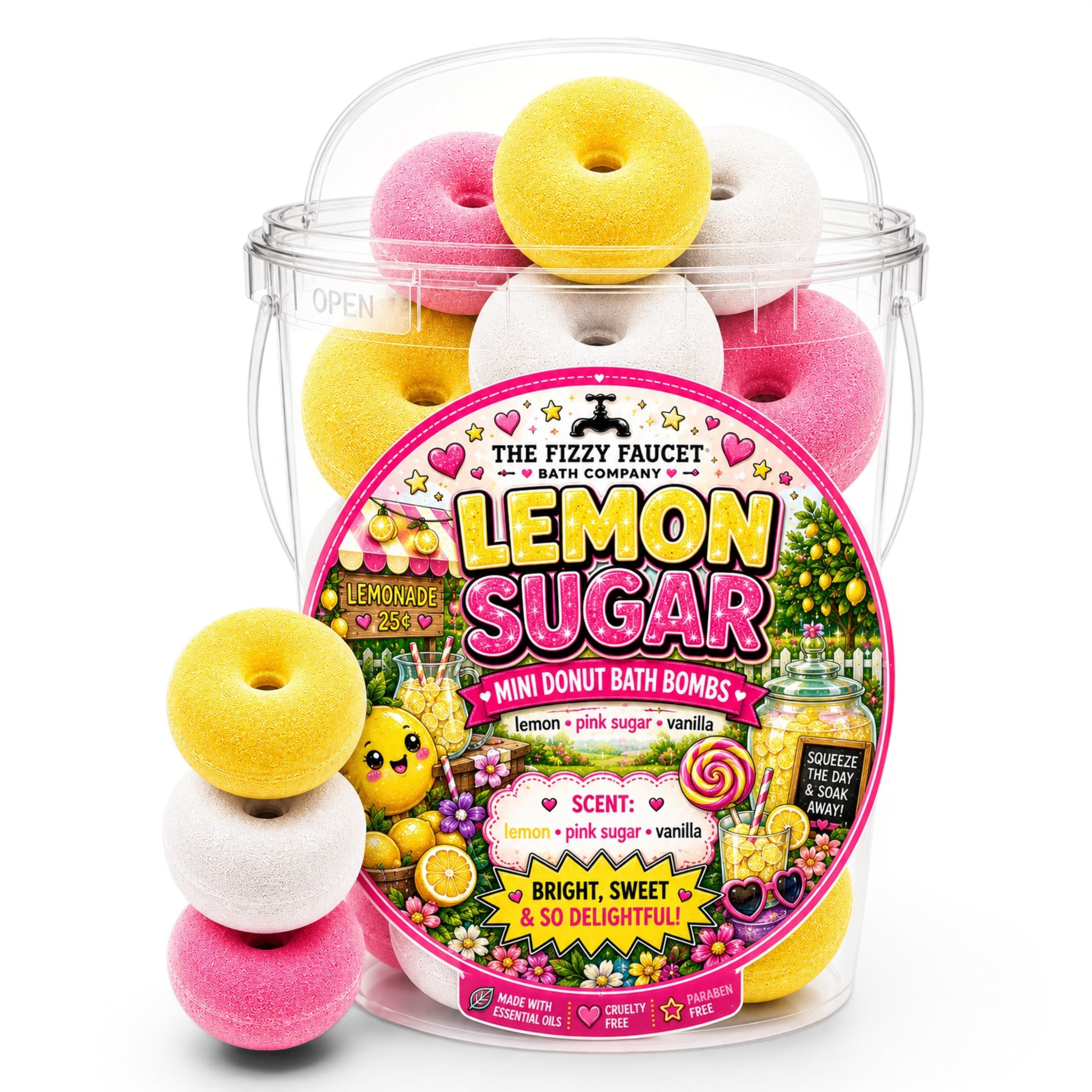 Lemon Sugar Mini Donut Bath Bombs