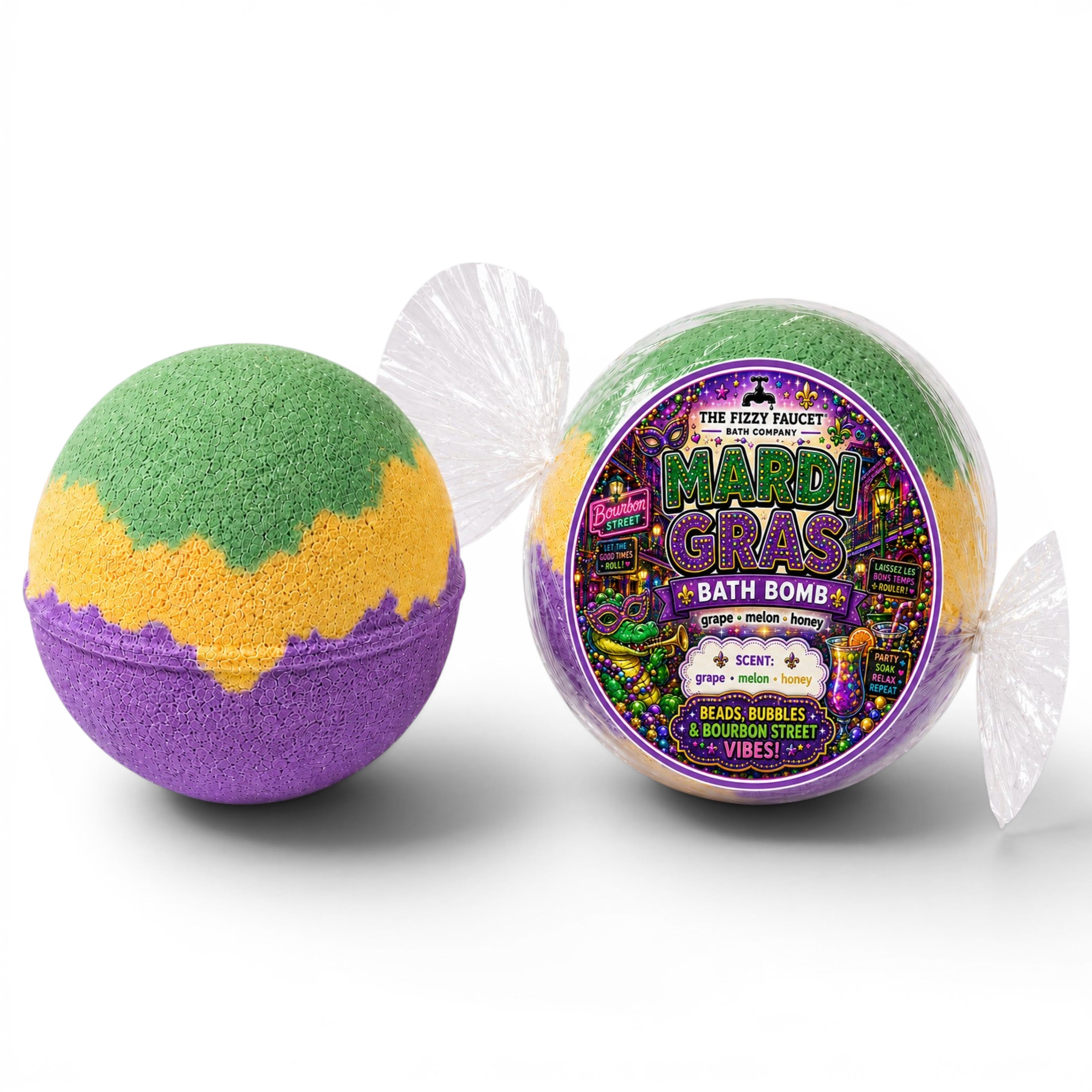 Mardi Gras Extra Large Bath Bomb