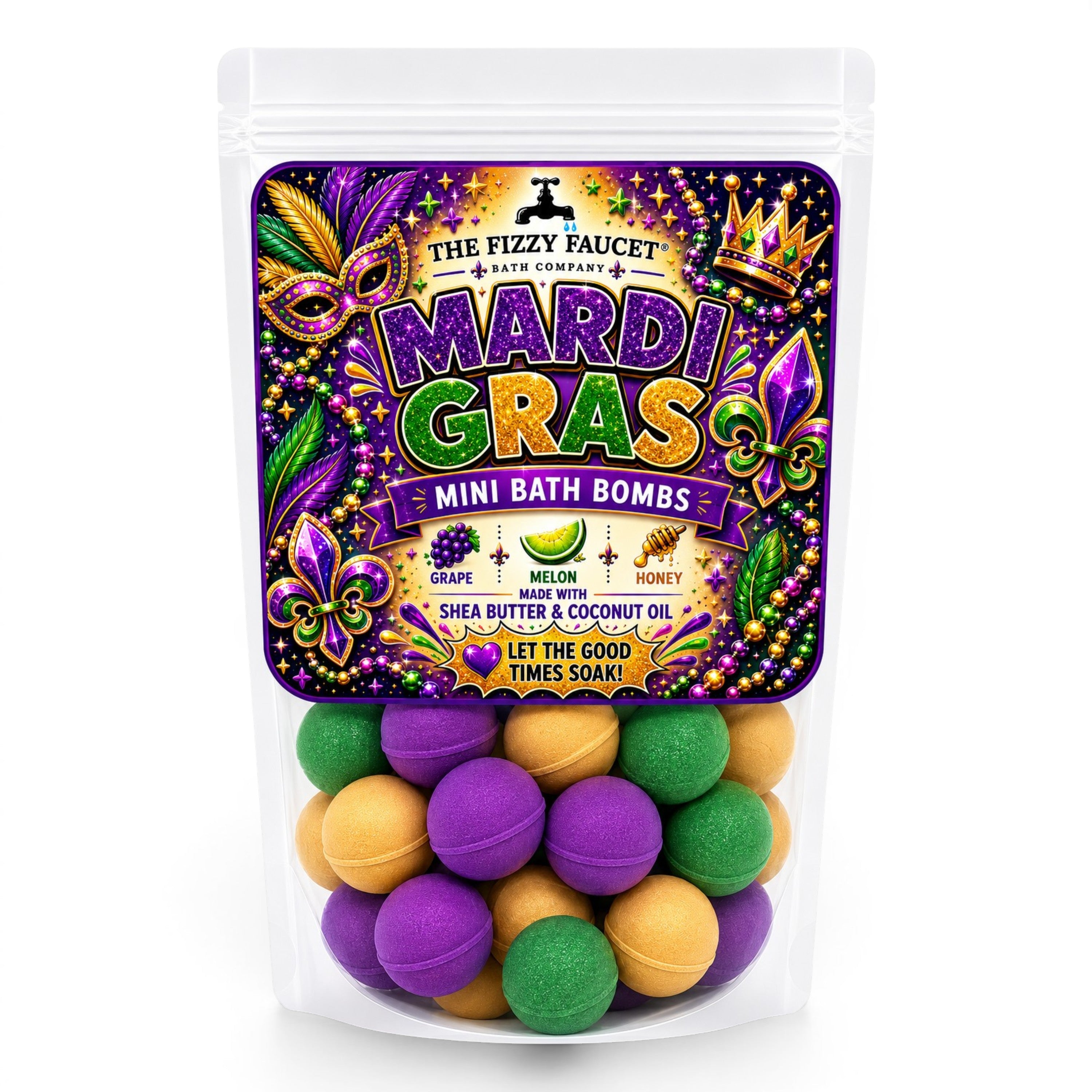 Mardi Gras Mini Bath Bombs