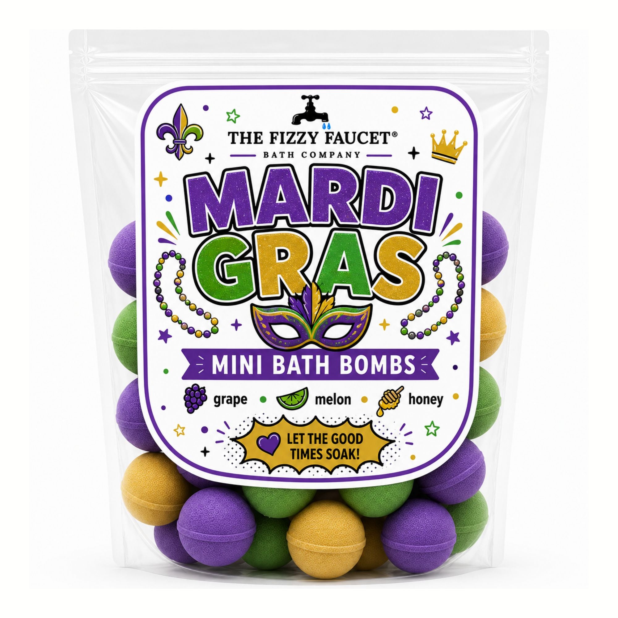 Mardi Gras Mini Bath Bombs