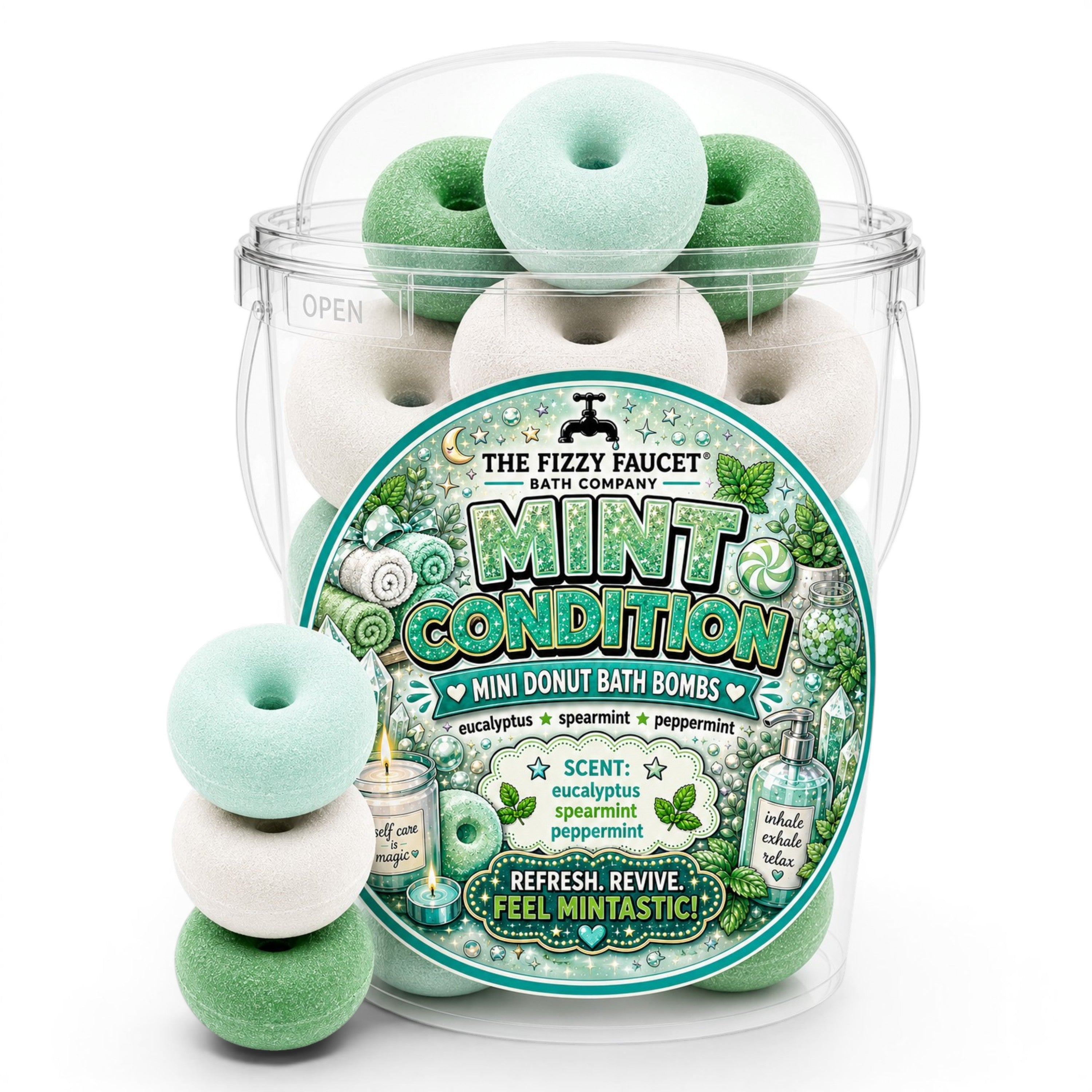 Mint Condition Mini Donut Bath Bombs