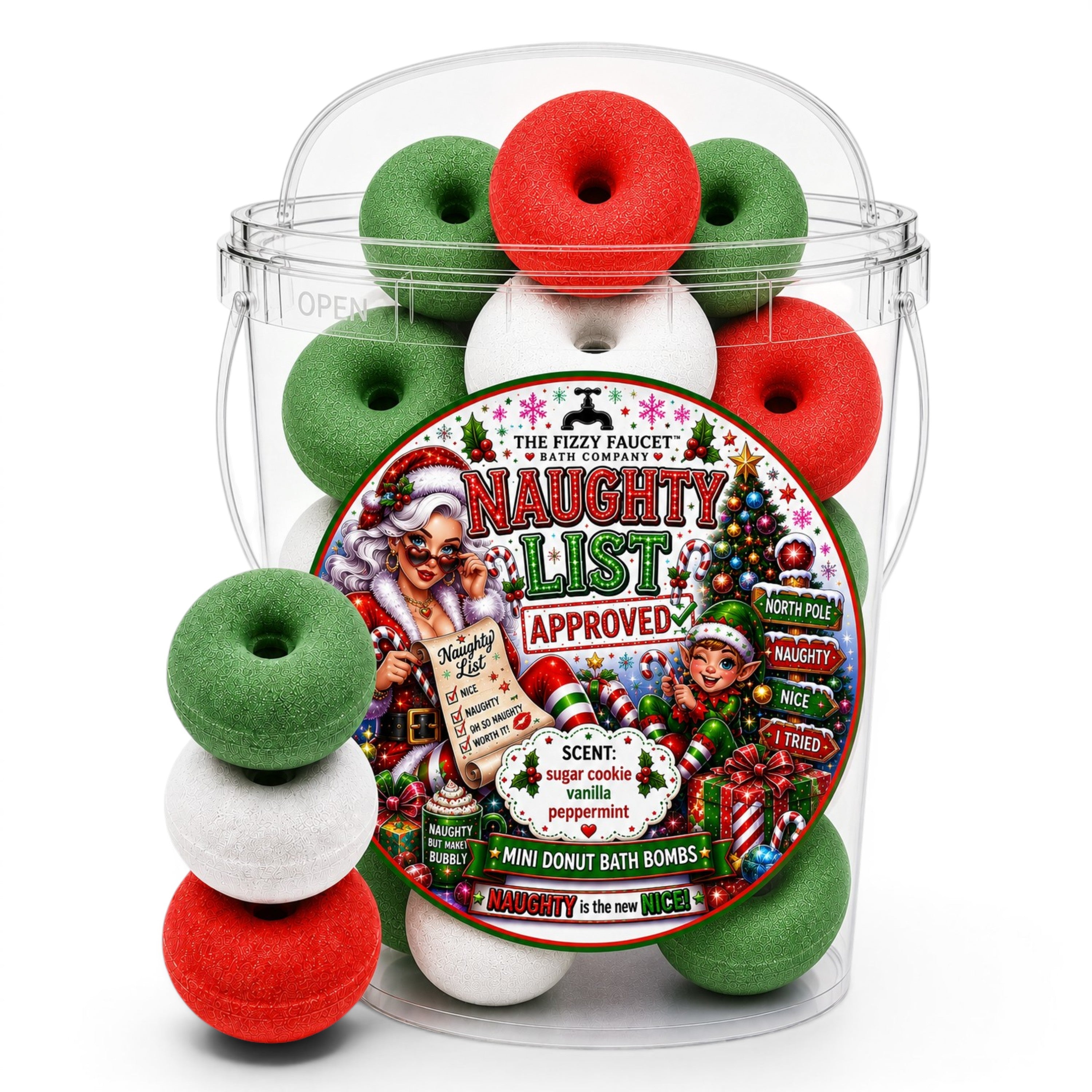 Naughty List Approved Mini Donut Bath Bombs