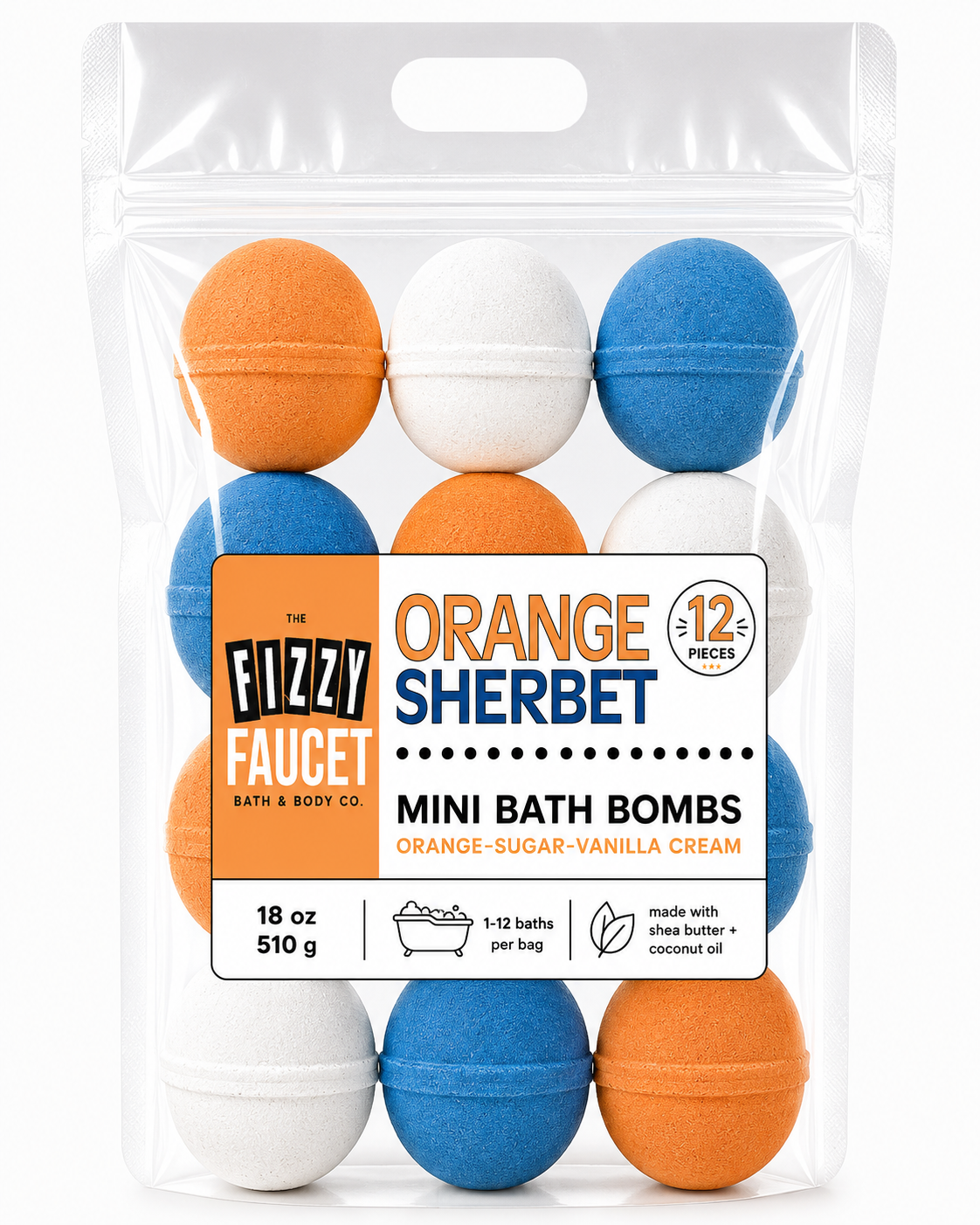 Orange Sherbet Mini Bath Bombs