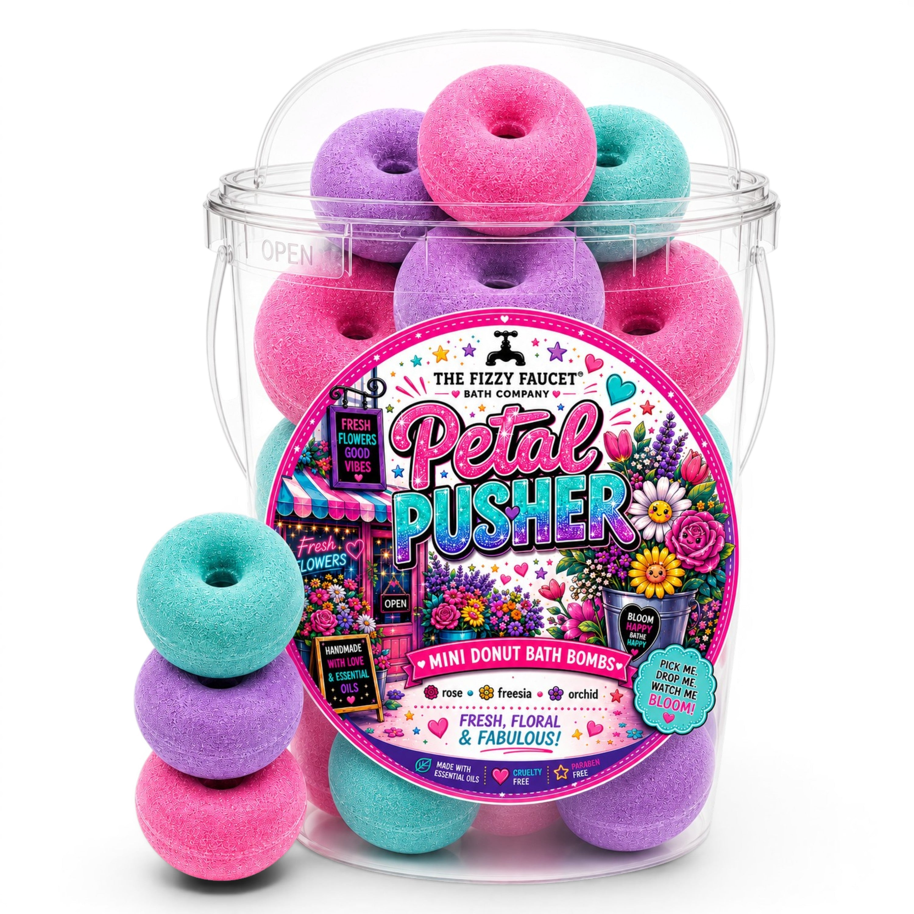 Petal Pusher Mini Donut Bath Bombs