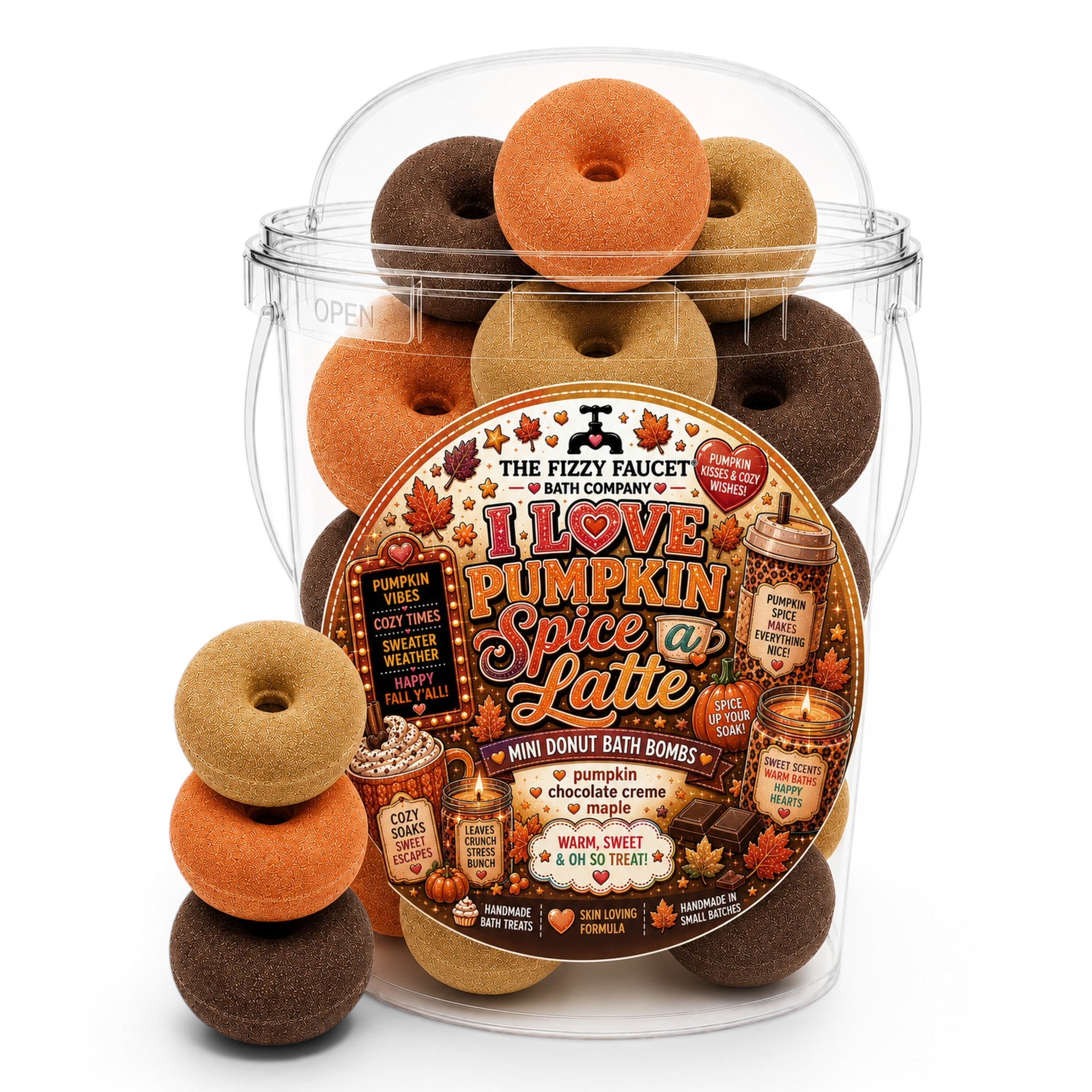 I Love Pumpkin Spice a Latte Mini Donut Bath Bombs