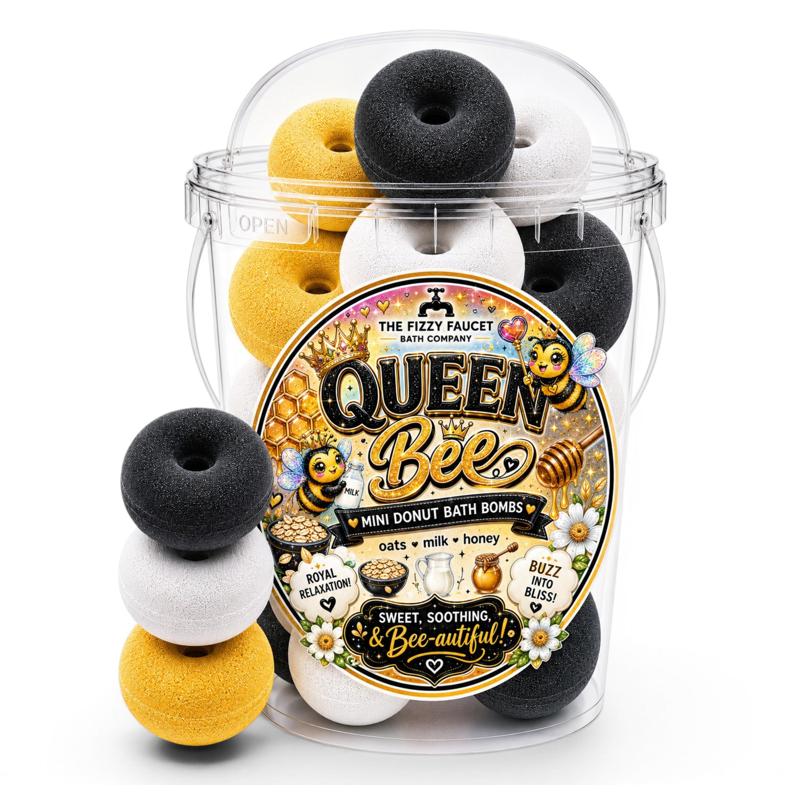 Queen Bee Mini Donut Bath Bombs