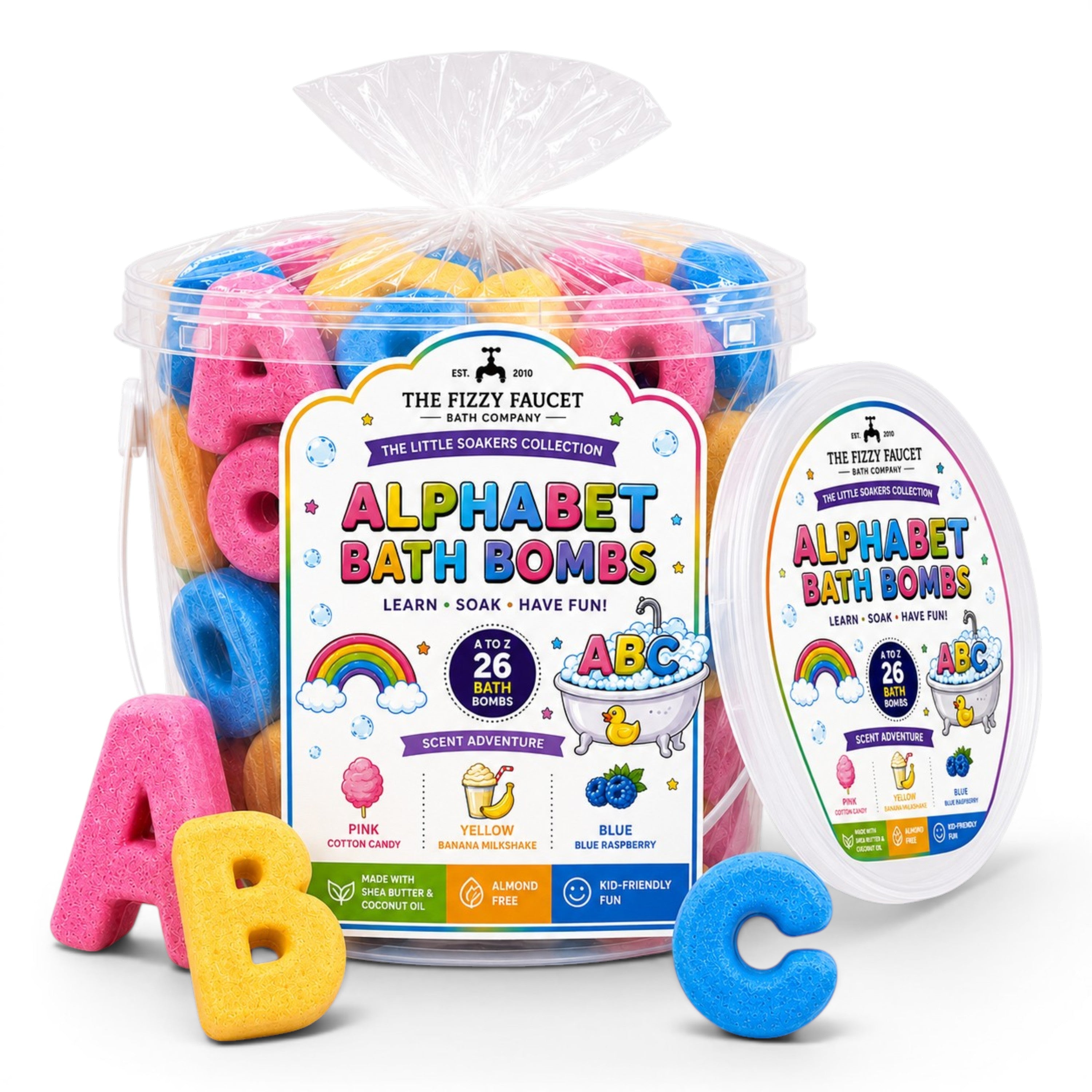 Alphabet Bath Bombs | 26 Piece Learning Bath Bomb Set